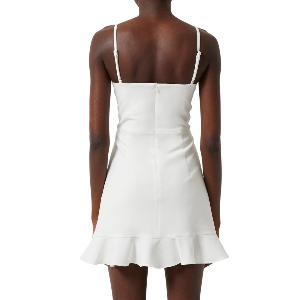 NEW FRENCH CONNECTION Whisper SUMMER WHITE Frill RUFFLE Hem Summer MINI DRESS 8 - Picture 9 of 15